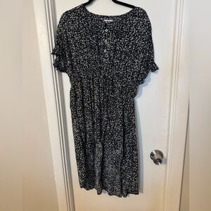 Maurices Black and White Floral High Low Dress size large